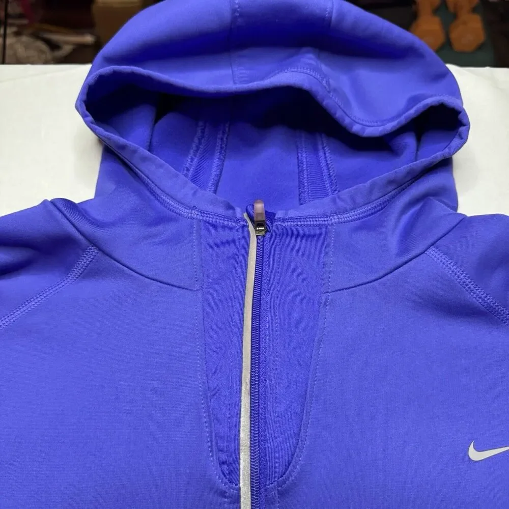 Nike Dri Fit Women's 1/2 Zip Large Purple Long Sleeve Shirt Running Activewear